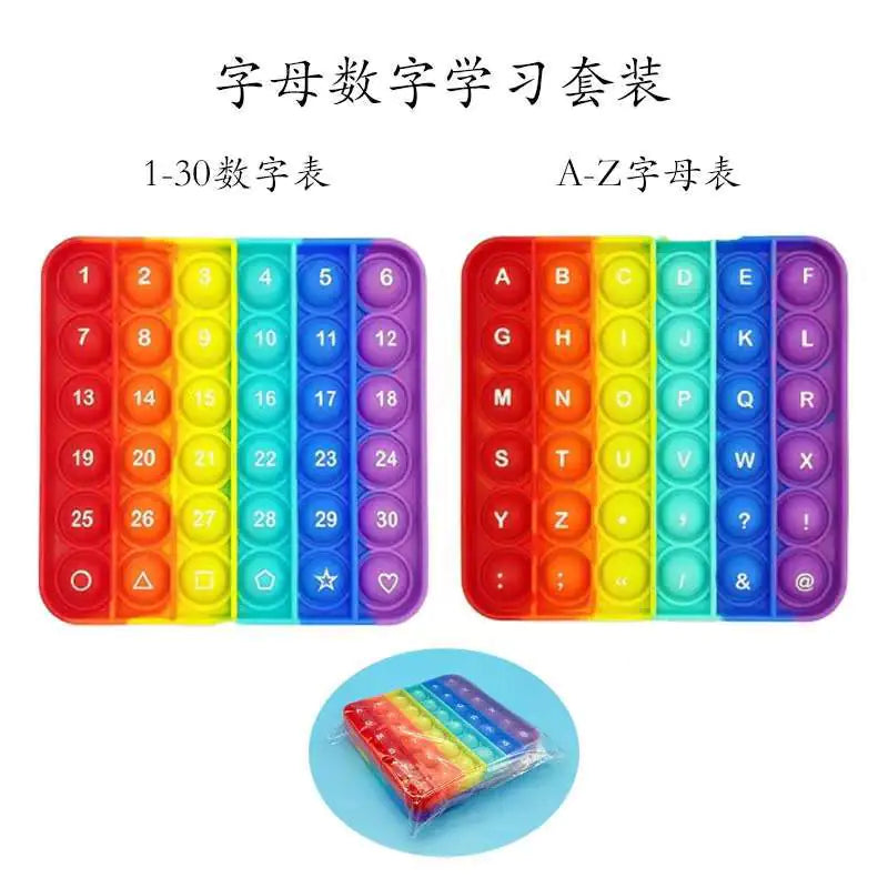Rainbow Alphabet & Numbers Pop It for Kids