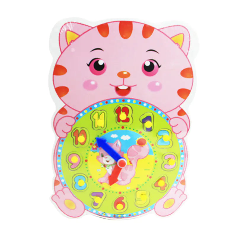 Panda Shape Wooden Clock Toy – Learn Time & Numbers