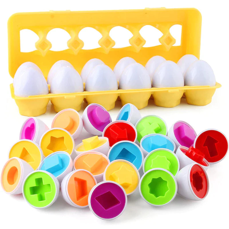 Baby Learning Educational Toy Smart Egg Toy Games Shape Matching Sorters Toys Montessori Eggs Toys for Kids Children 2 3 4 Years