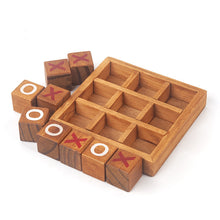 Classic Wooden Tic-Tac-Toe Game Set for Kids and Adults