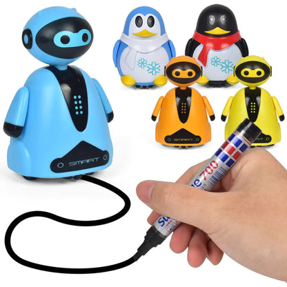 Inductive Penguin Robot Toy – Follows Drawn Lines
