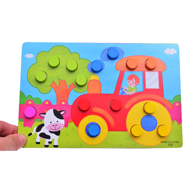Color Match Peg Puzzle Boards for Toddlers