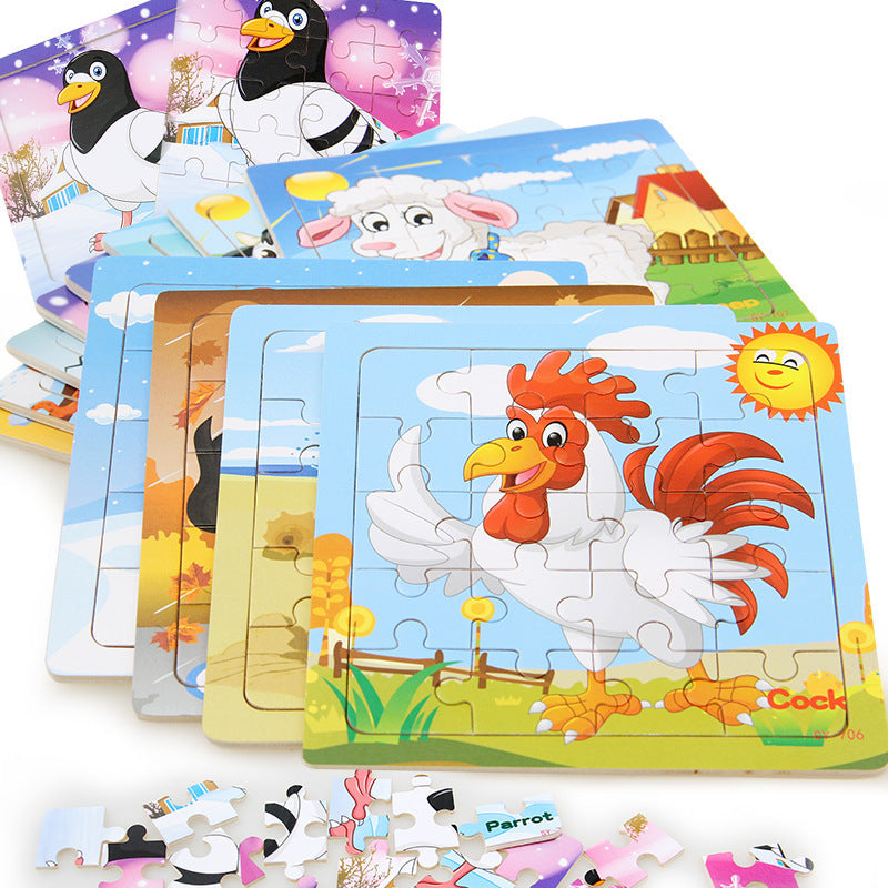 Wooden Animals Jigsaw Puzzle Set for Kids