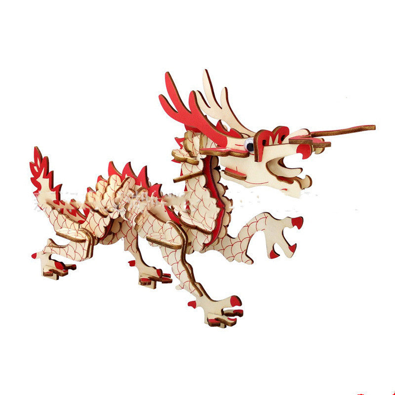 3D DIY Wooden Animal Puzzle Set For Kids