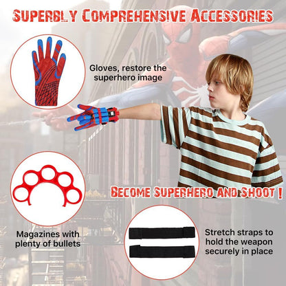 Spider-Man Glove Cosplay Web Shooter Toy Set for Children (2-Pack)