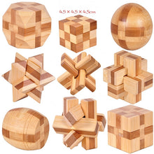Wooden 3D Brain Teaser Puzzle Set - for Kids & Adults