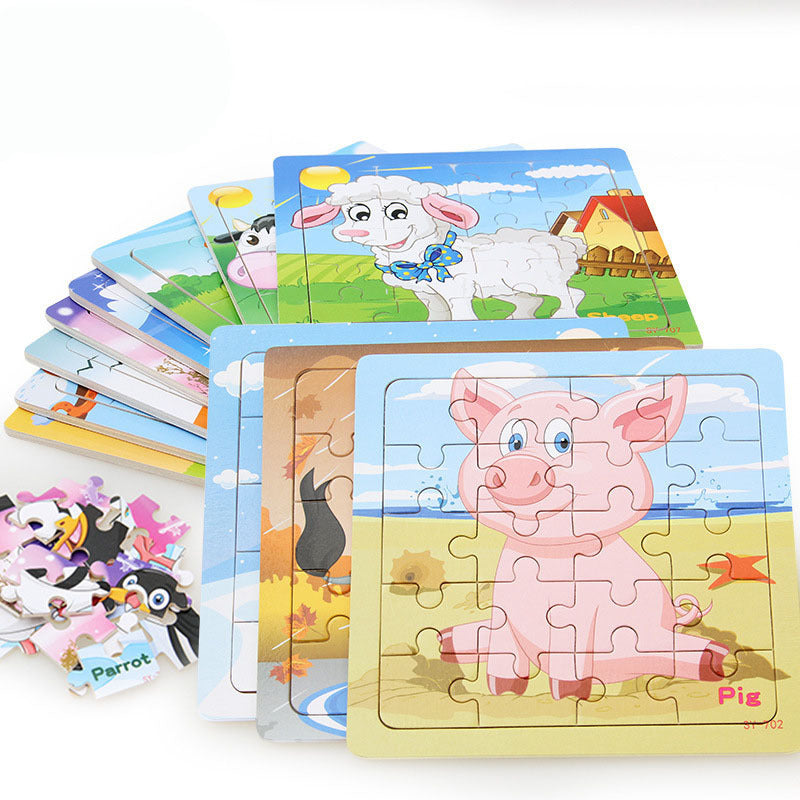Wooden Animals Jigsaw Puzzle Set for Kids