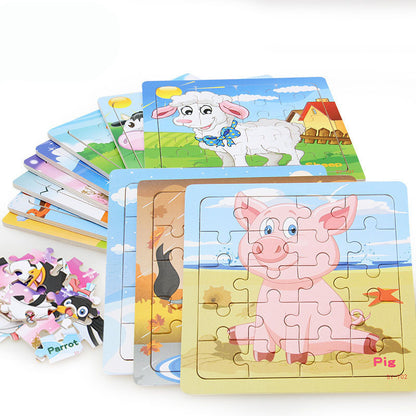 Wooden Animals Jigsaw Puzzle Set for Kids