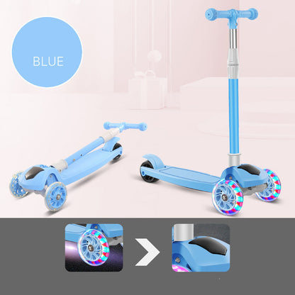 Foldable Scooter with Light-Up Wheels For Kids