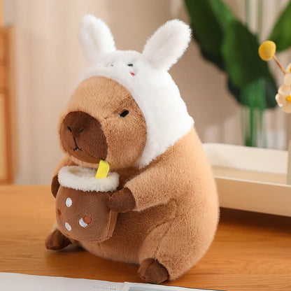 Capybara Plush Toy with Food Dress – Soft & Cute