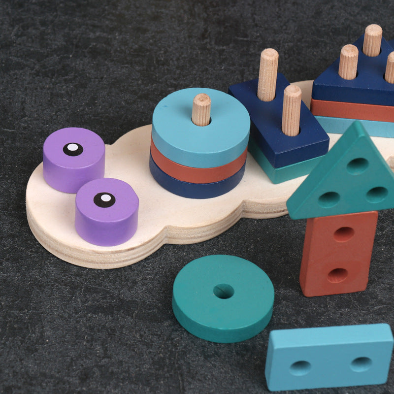 Montessori Wooden Shape & Color Sorting Puzzle Toy for Toddlers