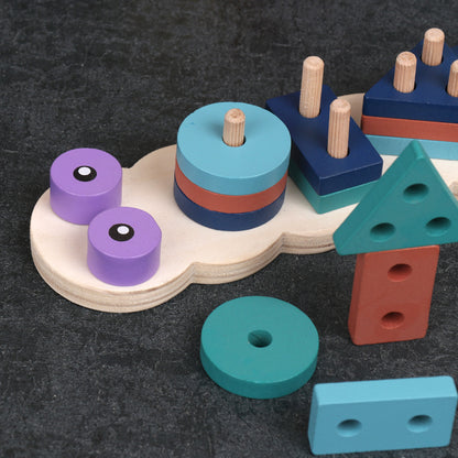 Montessori Wooden Shape & Color Sorting Puzzle Toy for Toddlers