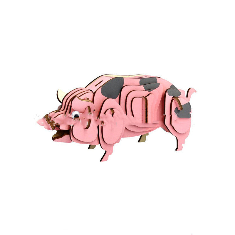 3D DIY Wooden Animal Puzzle Set For Kids