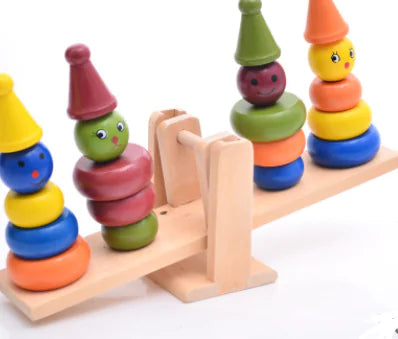 Wooden Balancing Toy with Stacking Rings