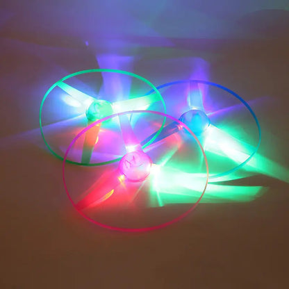 LED Flying Disc Launcher | Colorful Night Spin Toy
