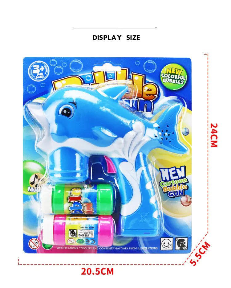 Dolphin Bubble Gun Toy with Lights & Music for Kids