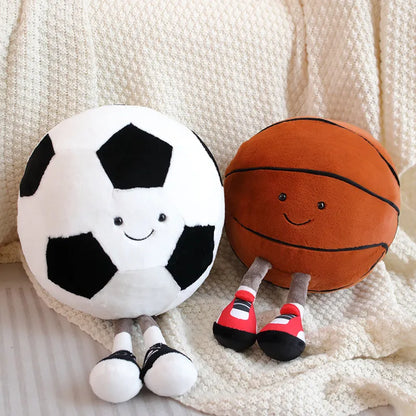 Smiling Sports Ball Plush Toys with Shoes