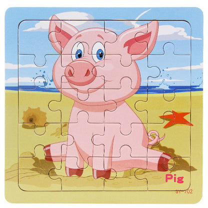 Wooden Animals Jigsaw Puzzle Set for Kids