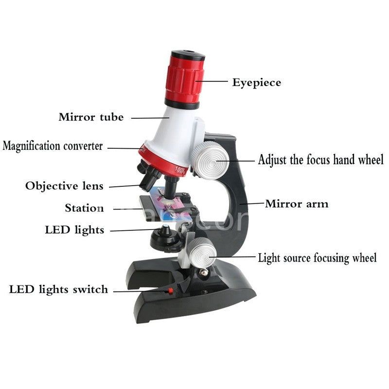 Kids Science Microscope with Slides & Tools Kit