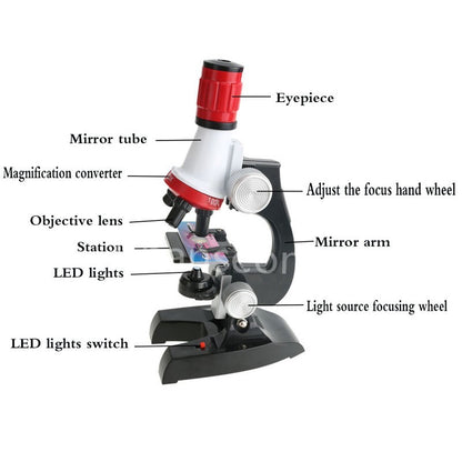 Kids Science Microscope with Slides & Tools Kit