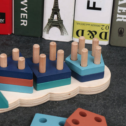 Montessori Wooden Shape & Color Sorting Puzzle Toy for Toddlers