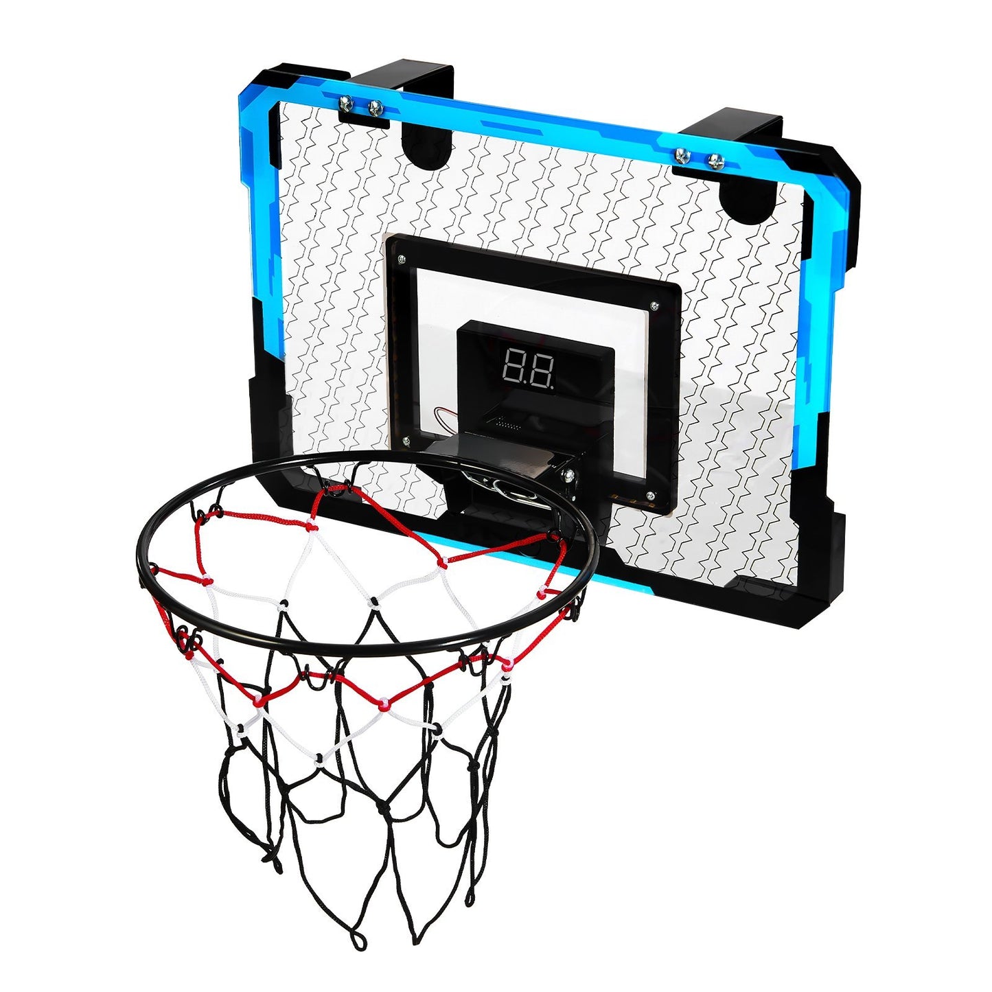Indoor Basketball Hoop With LED Lights & Audio Scoreboard For Kids