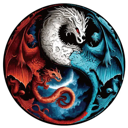 Kids' 3D Yin Yang Animal Wooden Puzzle Toy