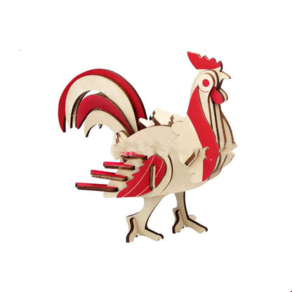 3D DIY Wooden Animal Puzzle Set For Kids