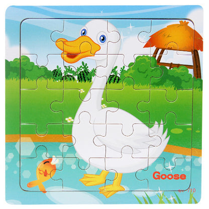 Wooden Animals Jigsaw Puzzle Set for Kids