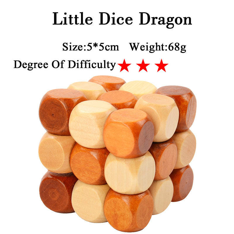 Wooden 3D Brain Teaser Puzzle Set - for Kids & Adults