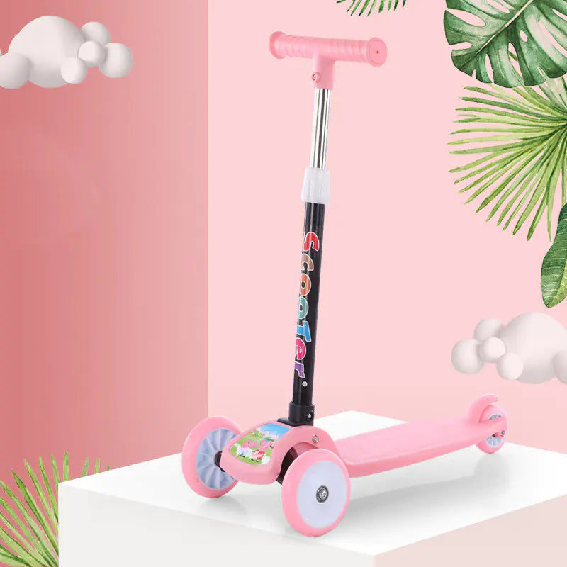 Pink 3-Wheel Kids Scooter | Adjustable & LED Wheels