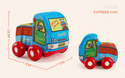Washable Soft Cartoon Car Toys for Babies