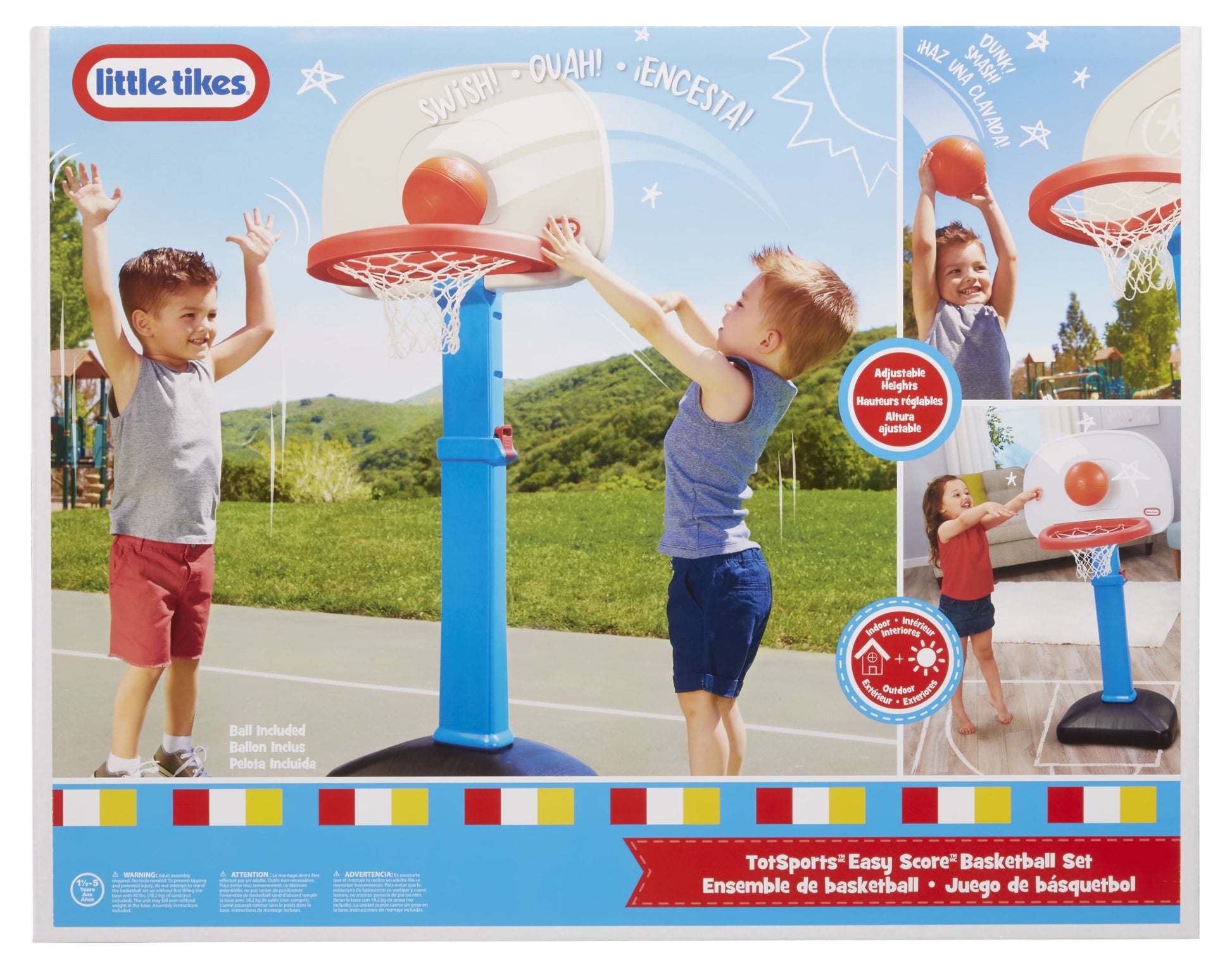 Totsports Easy Score Adjustable Basketball Hoop, for Ages 18 Months to 5 Years