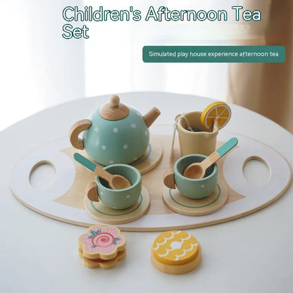 Wooden Tea Time Playset for Kids