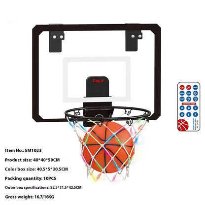 LED Electronic Indoor Remote Control Basketball Hoop Set