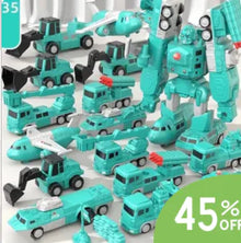 Construction Vehicles & Robot Transformer Set for Kids