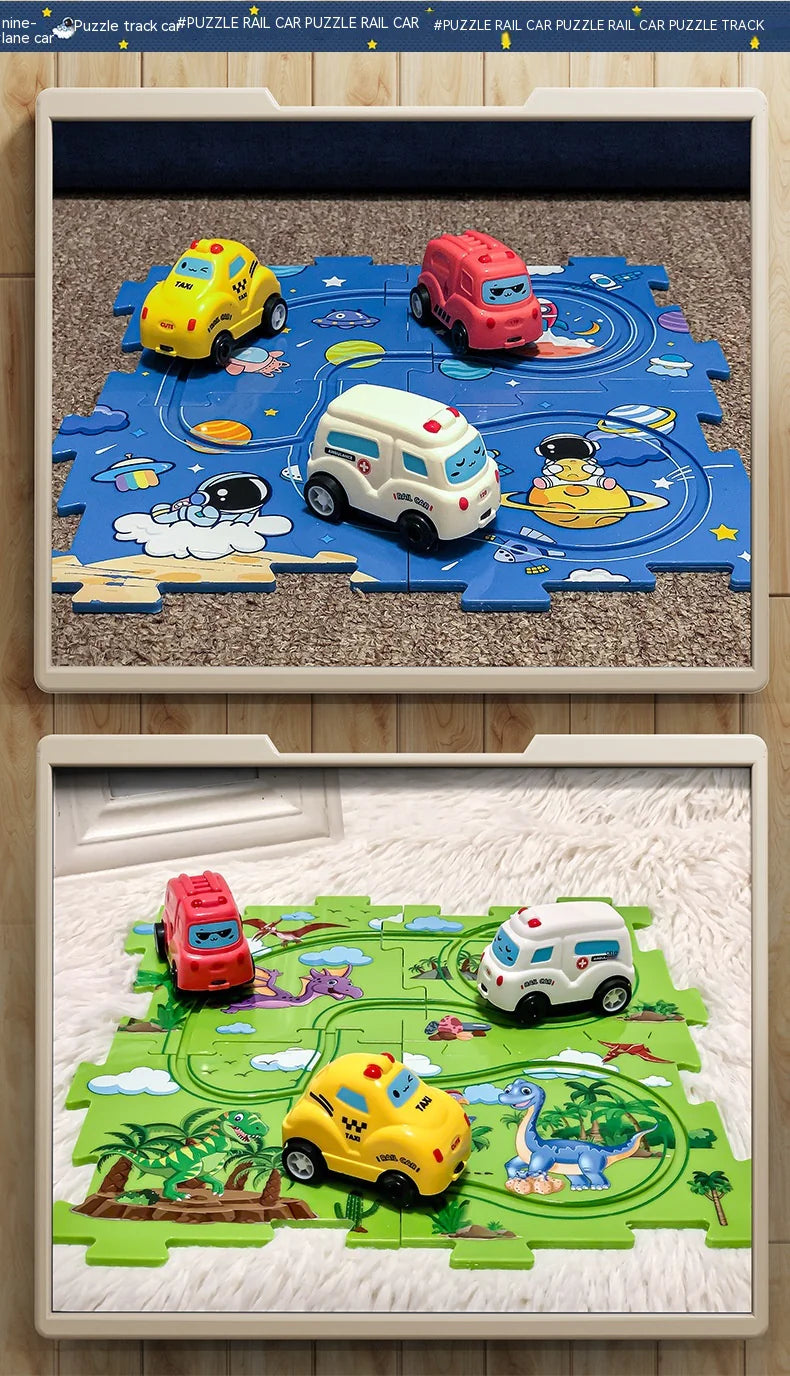 Space Track Puzzle Mat with Smart Car – STEM Play Toy