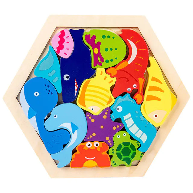Montessori Wooden 3D Learning Puzzles - Kids' Educational Toys
