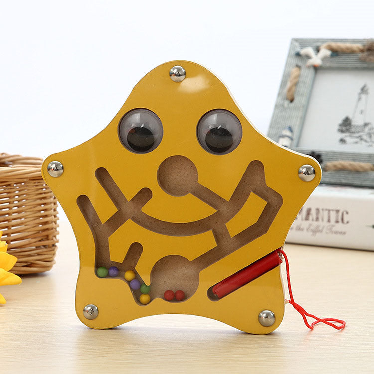 Wooden Animal Maze Toy – Magnetic Bead Puzzle for Kids