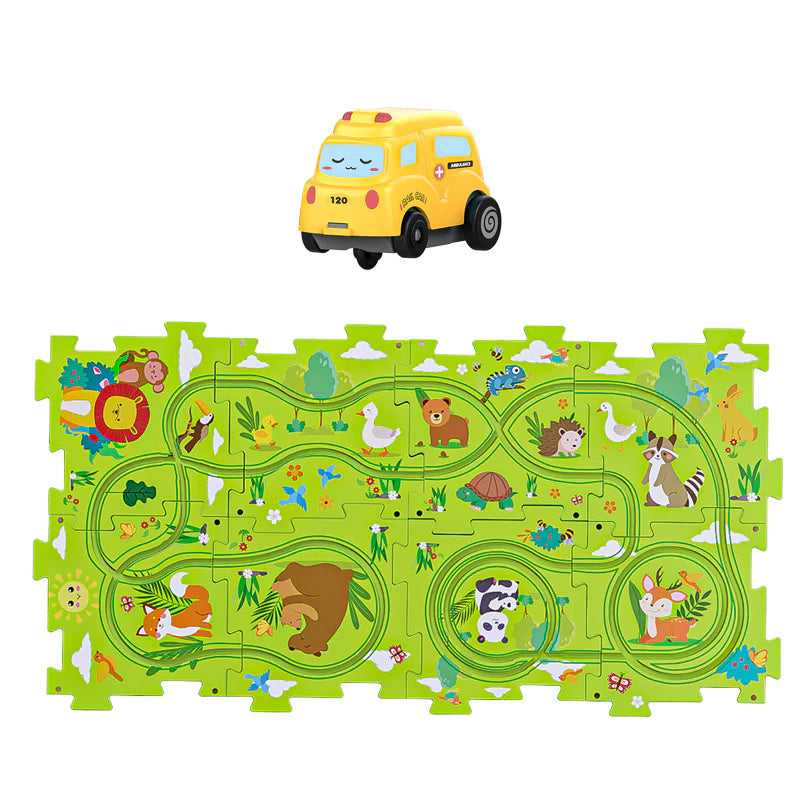 Space Track Puzzle Mat with Smart Car – STEM Play Toy