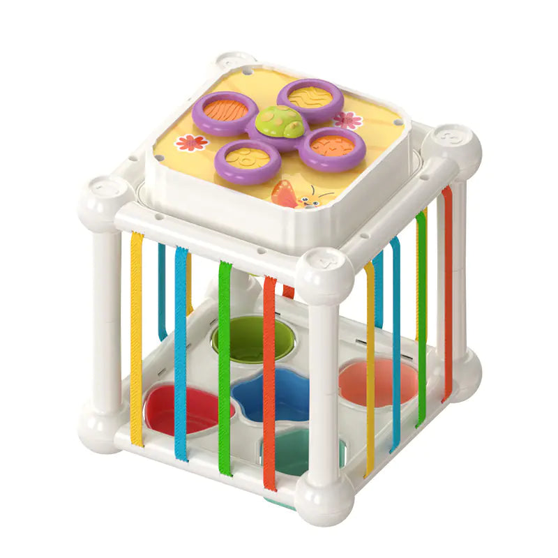 Baby Activity Cube Toy – Shape Sorter & Carrot Pull Game