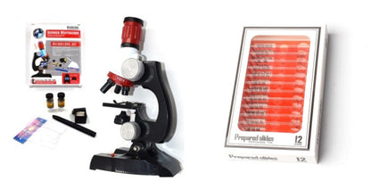 Kids Science Microscope with Slides & Tools Kit