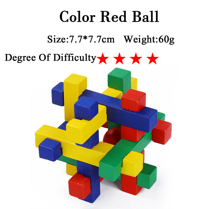 Wooden 3D Brain Teaser Puzzle Set - for Kids & Adults