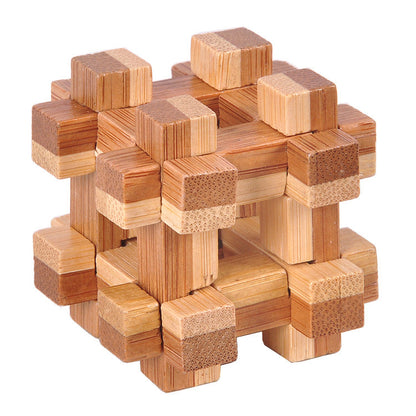 Wooden 3D Brain Teaser Puzzle Set - for Kids & Adults