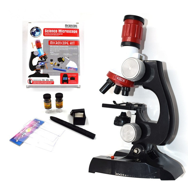 Kids Science Microscope with Slides & Tools Kit