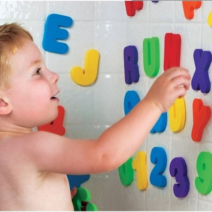 Colorful Alphabet & Number Bath Toys – Stick & Learn in the Tub!