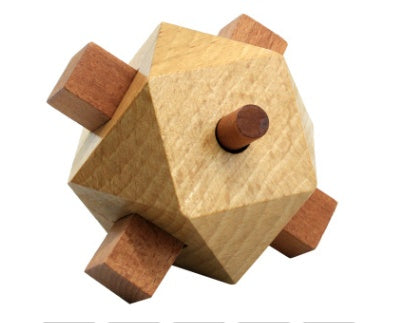 Wooden 3D Brain Teaser Puzzle Set - for Kids & Adults