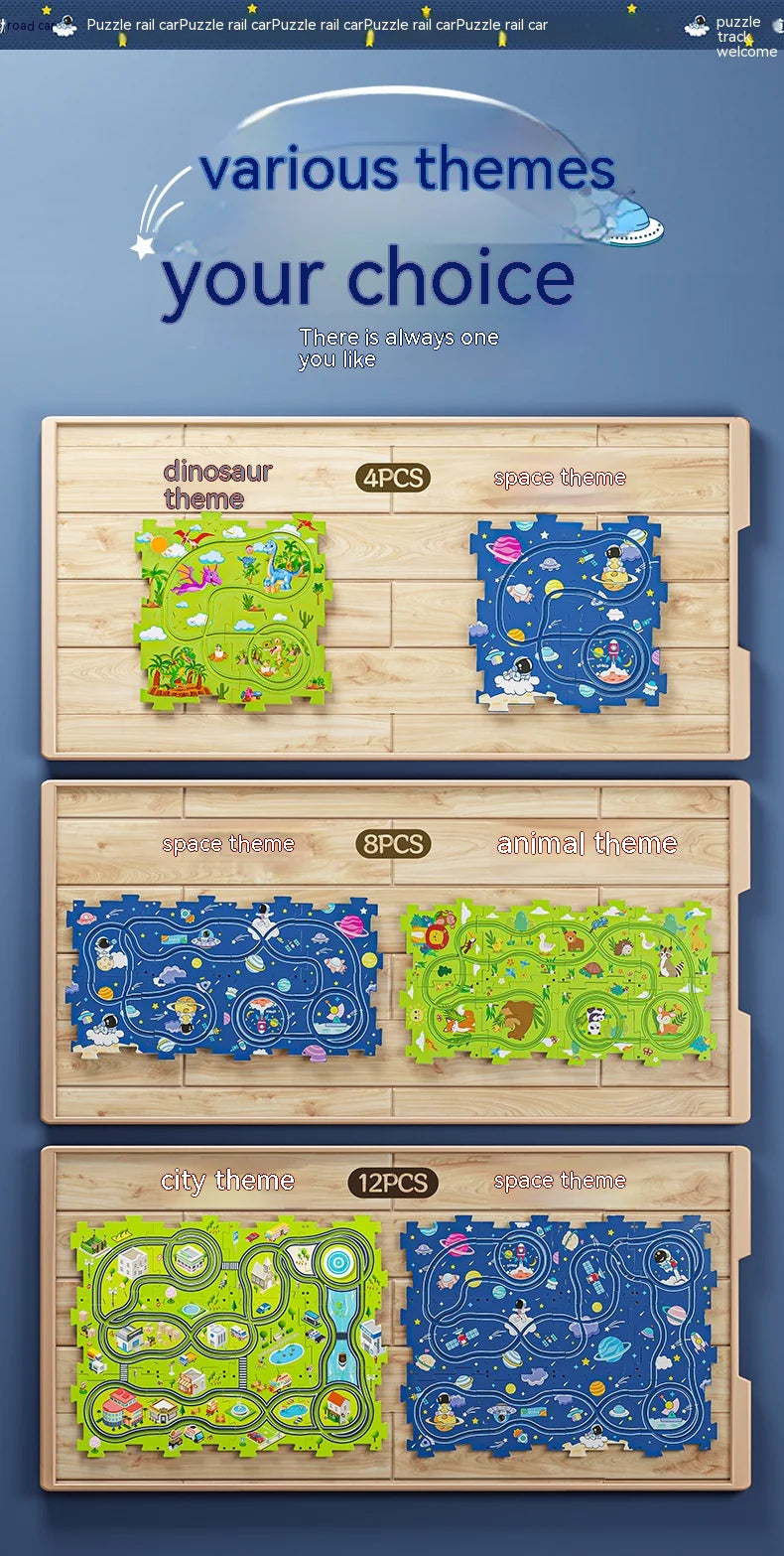 Space Track Puzzle Mat with Smart Car – STEM Play Toy