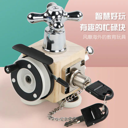 Montessori Busy Cube Toy – Sensory & Skill Builder