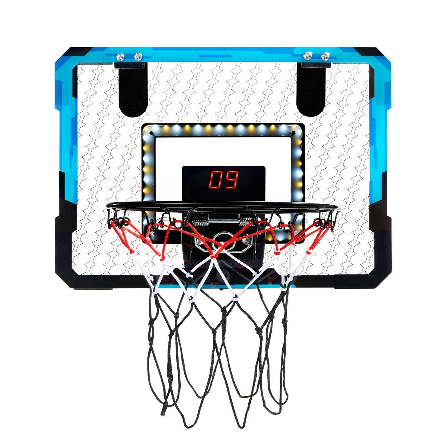 Indoor Basketball Hoop With LED Lights & Audio Scoreboard For Kids